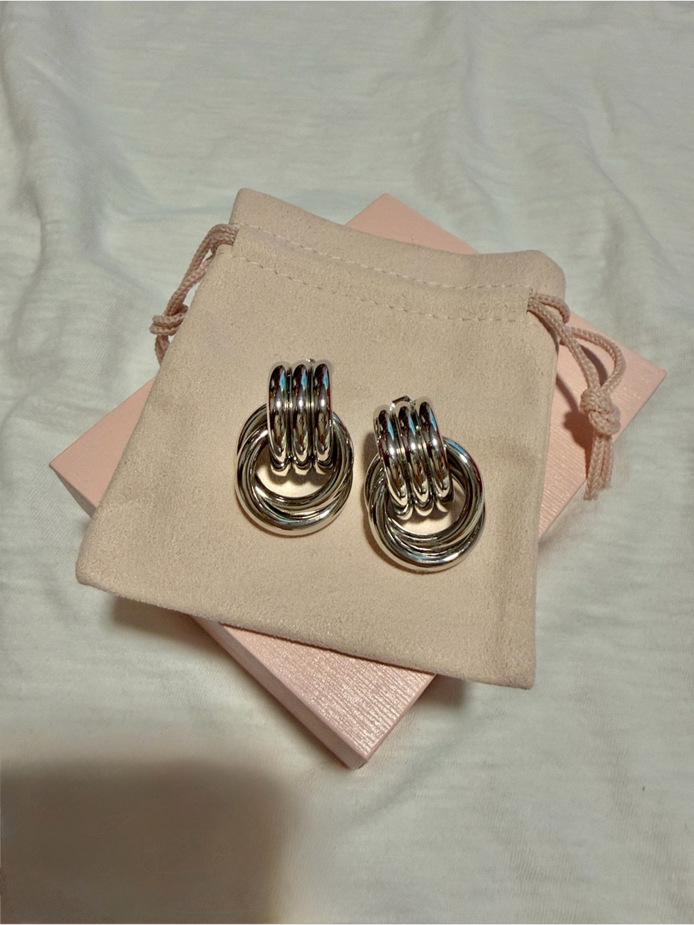Silver Multi-Ring Statement Earrings
